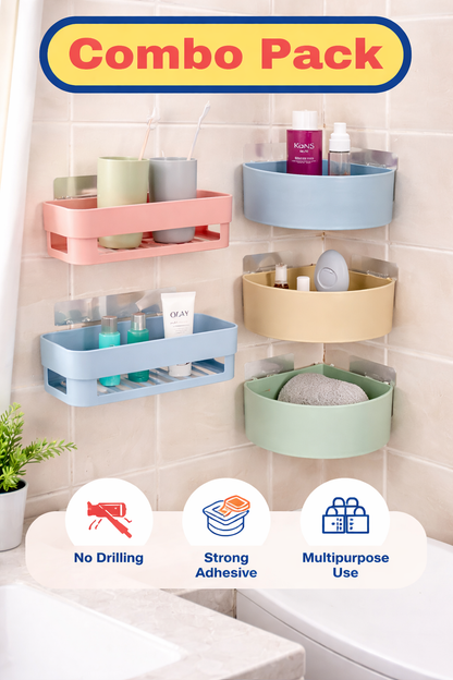 Triangle Wall Mount Storage Basket  Combo Pack
